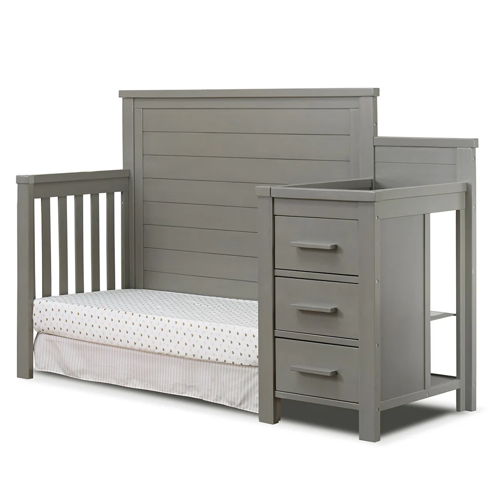 Sorelle Farmhouse Crib And Changer in Weathered Gray - Image 3