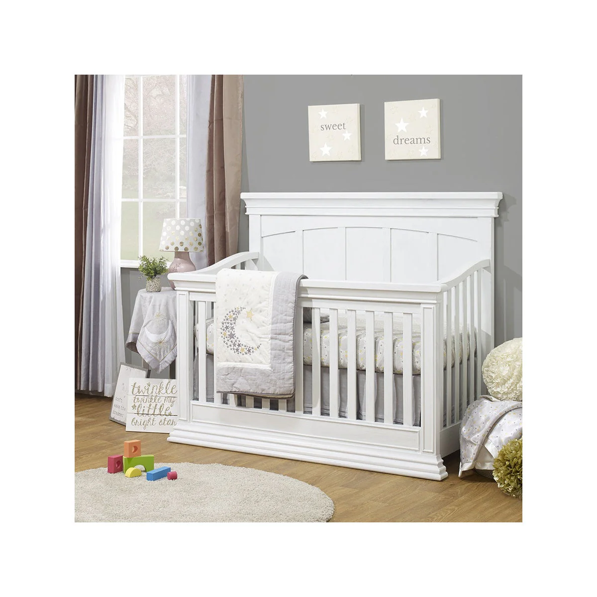 Sorelle Modesto Convertible Crib in White - Image 6