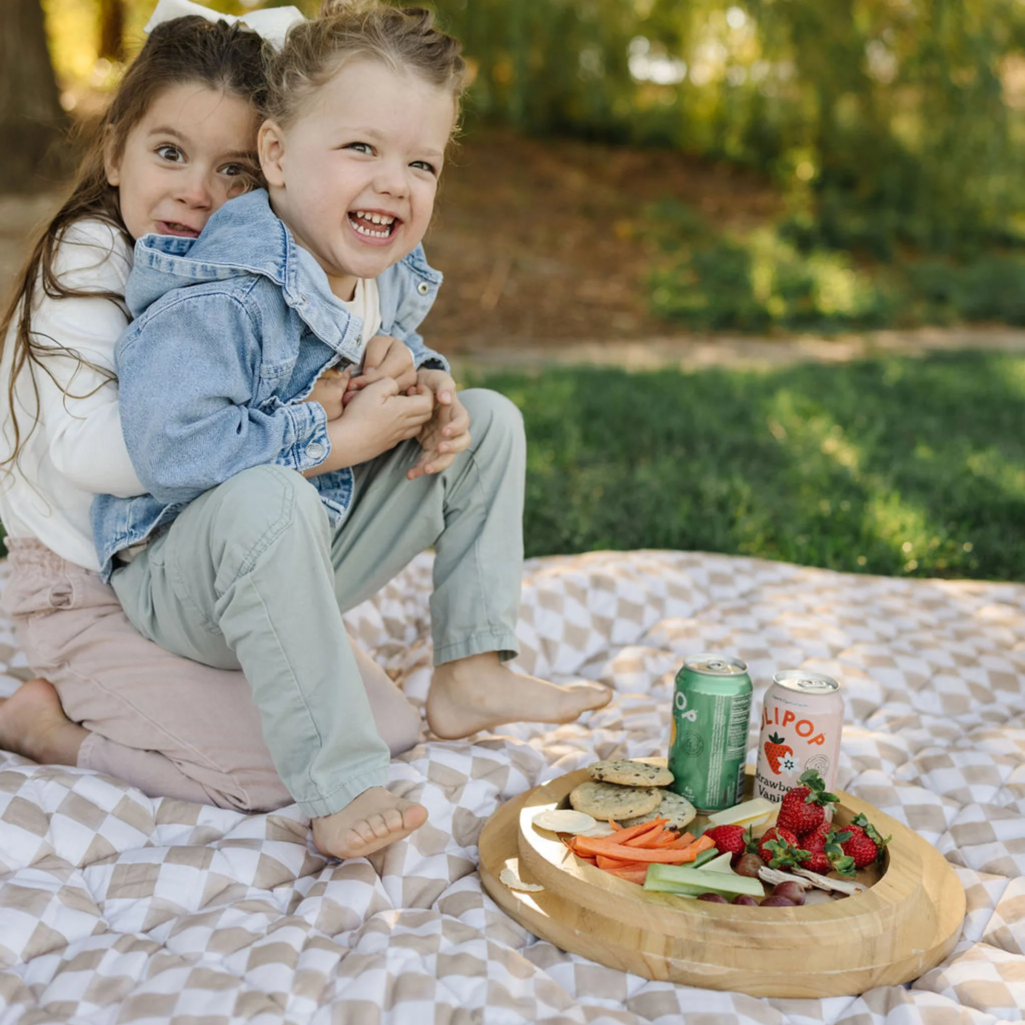 Toki Kids Checker Toffee Picnic Blanket - Image 5