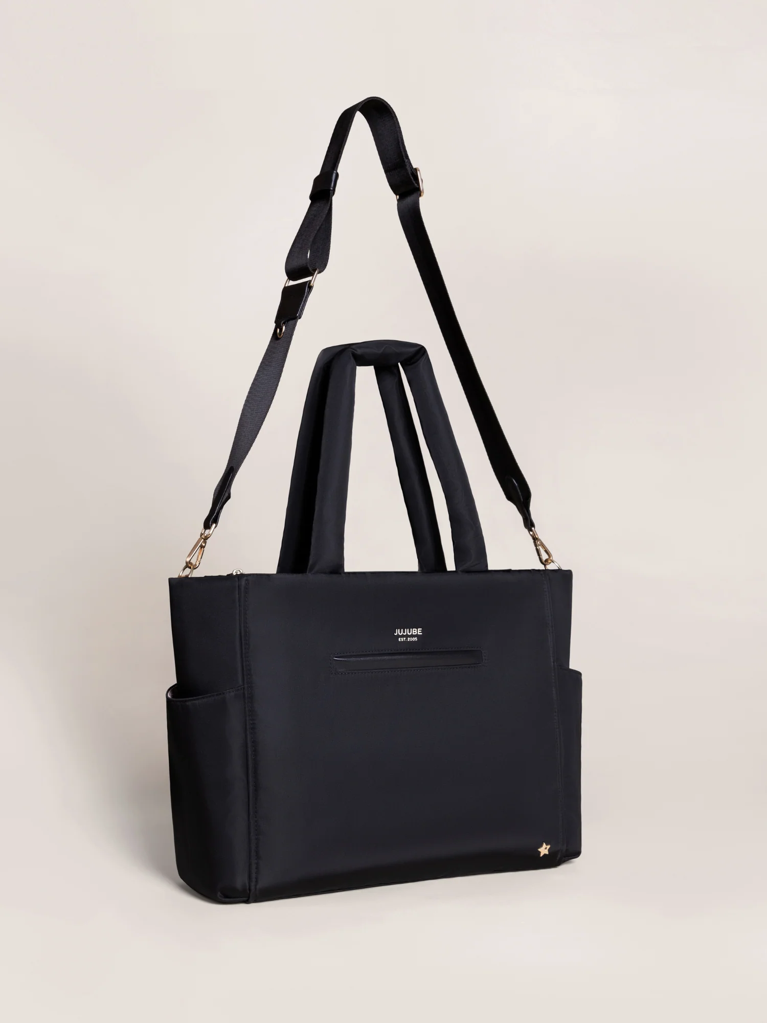 JuJuBe Utility-Strap Tote Diaper Bag - Black - Image 4