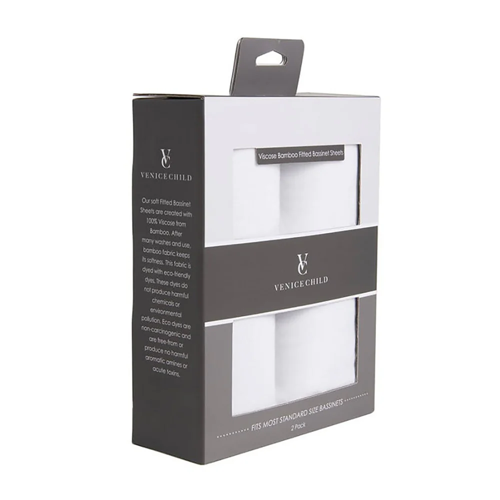 Venice Child Bamboo Bassinet Sheets - 2 pack in Off White - Image 4