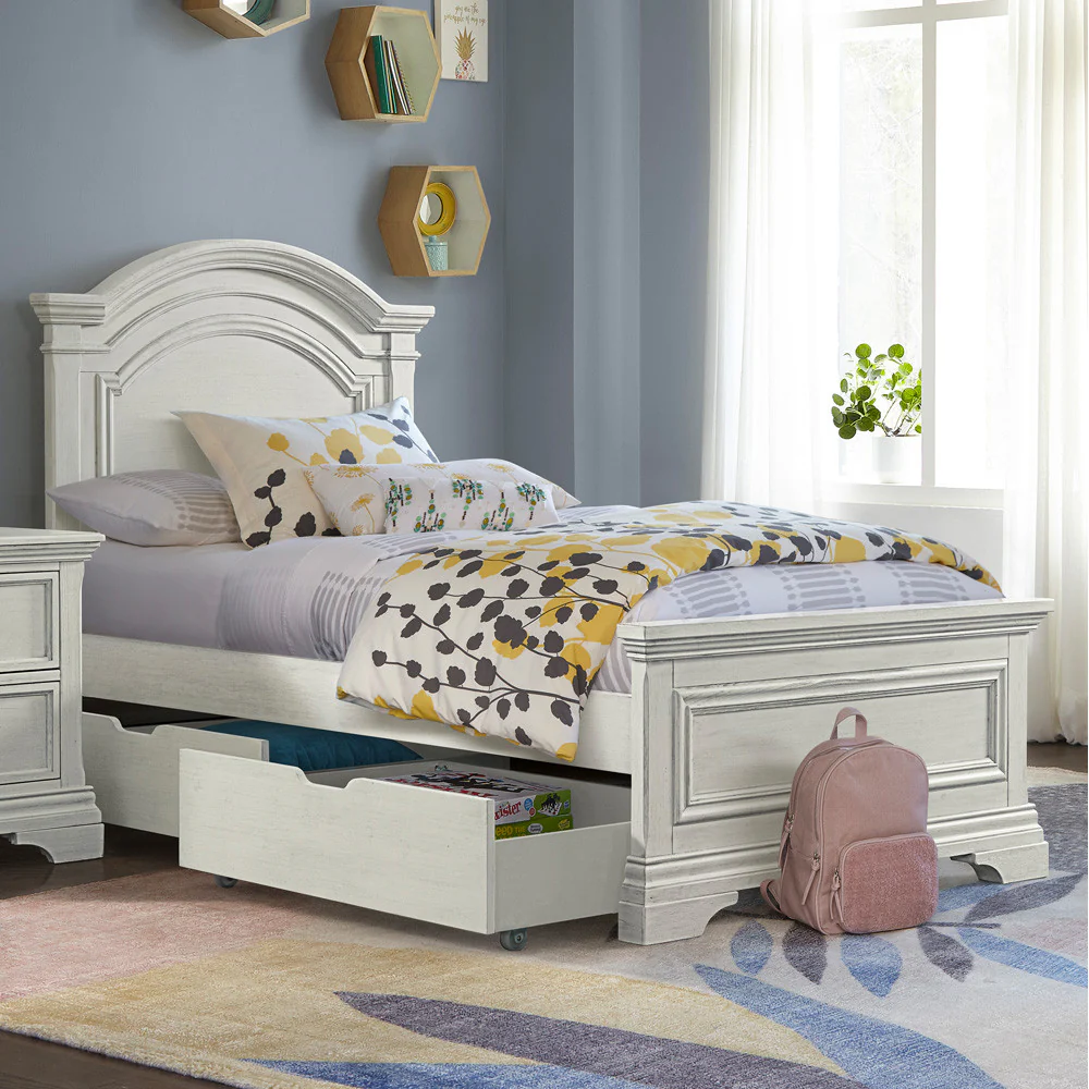 Westwood Olivia Youth Arch Top Complete Full Bed In Brushed White - Image 3