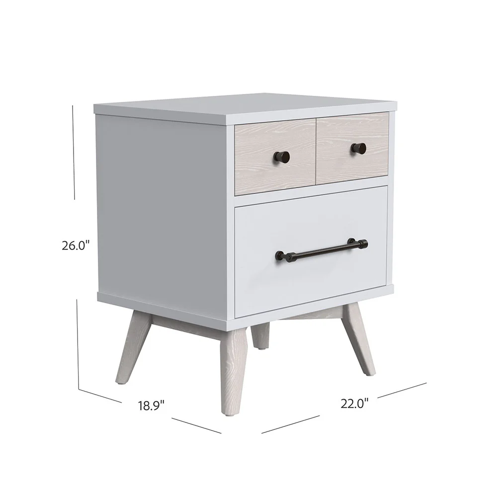 Westwood Rowan 2 Drawer Nightstand in Ash Linen - Image 3